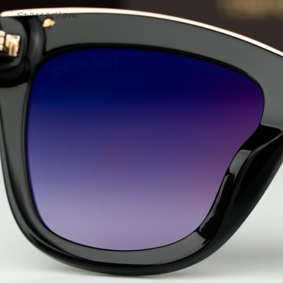 Tom Ford Women Sunglasses Black Gradient Smoke Cat Eye FT0685 01C BRAND NEW - Picture 8 of 13